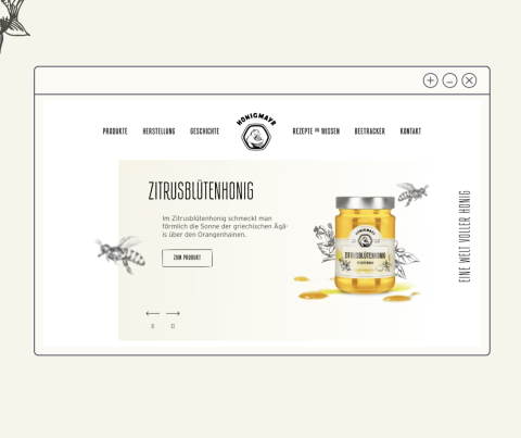 Website Entwurf und Umsetzung Lebensmittelmarke Honigmayr